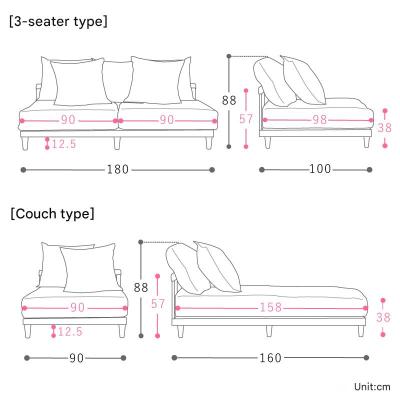 L shaped sofa in teak wood with cotton canvas cushions