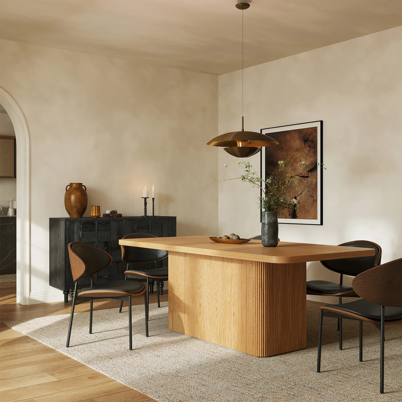 Premium dining table in teak wood with natural finish Premium dining table in teak wood with natural finish