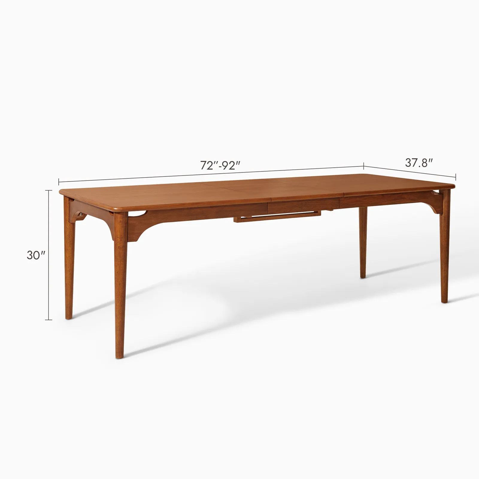 Corvane dining table in teak wood with natural brown finish