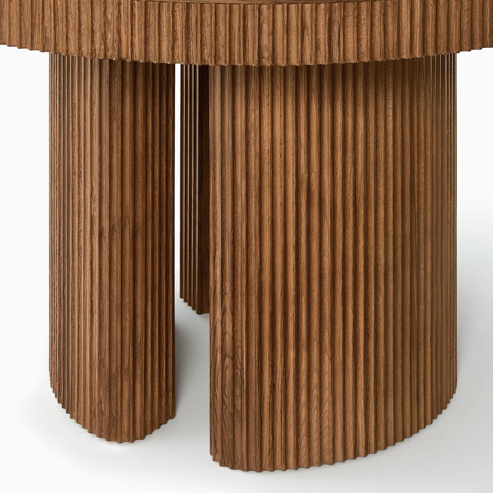 Teak wood dining table in natural brown finish