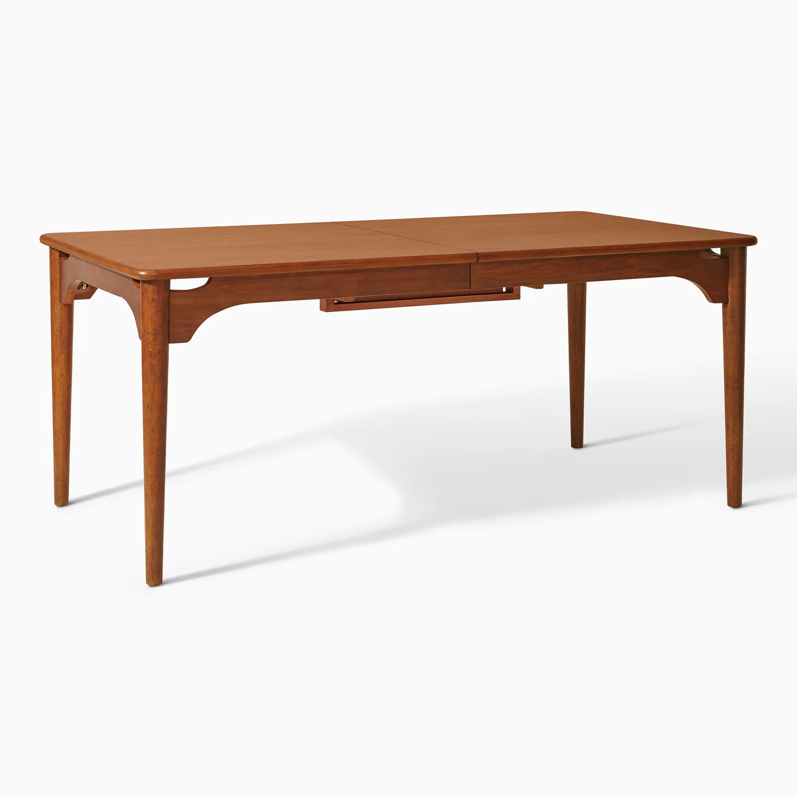 Corvane dining table in teak wood with natural brown finish