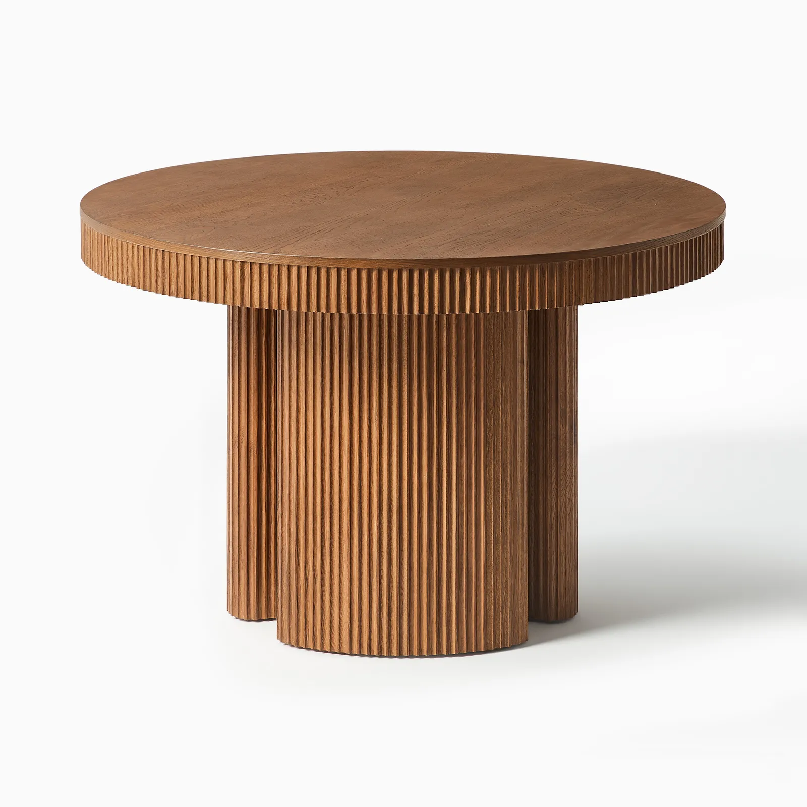 Teak wood dining table in natural brown finish