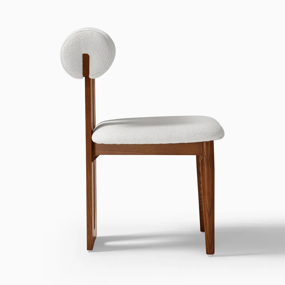 Sway dining chair in teak wood with natural brown finish