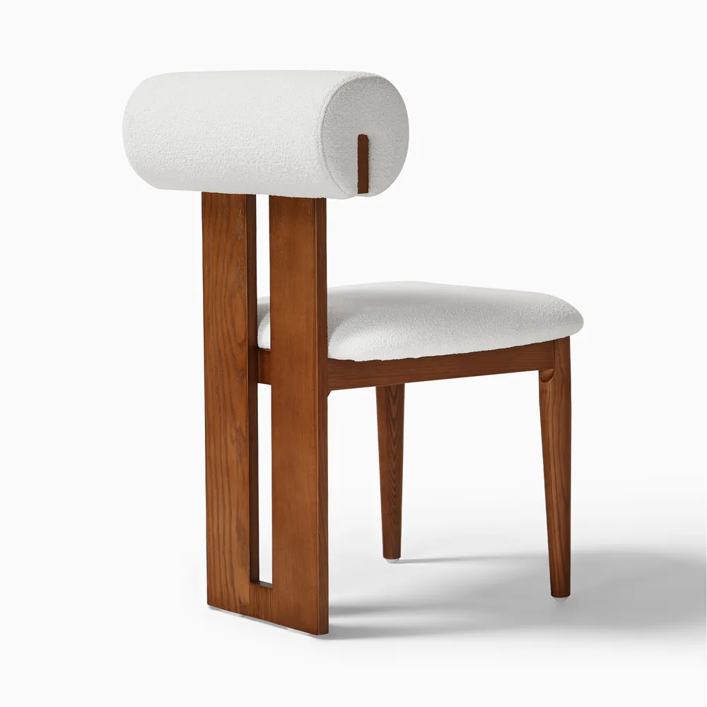 Sway dining chair in teak wood with natural brown finish