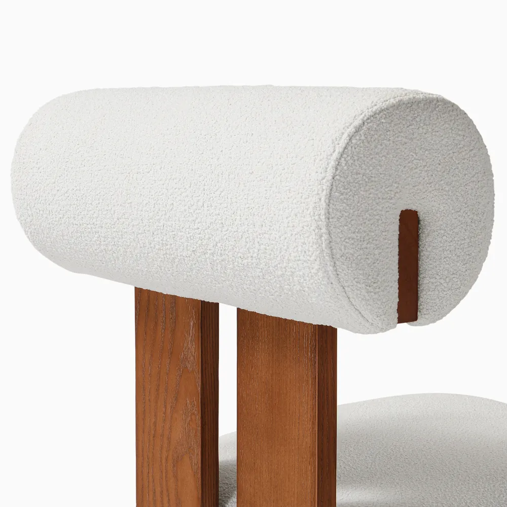 Sway dining chair in teak wood with natural brown finish