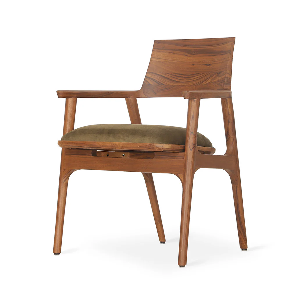 Restaurant chair in teak wood with customizable seat
