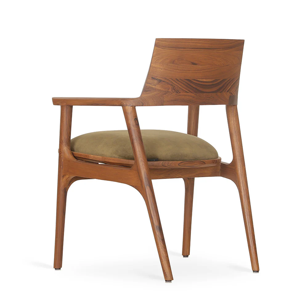 Restaurant chair in teak wood with customizable seat