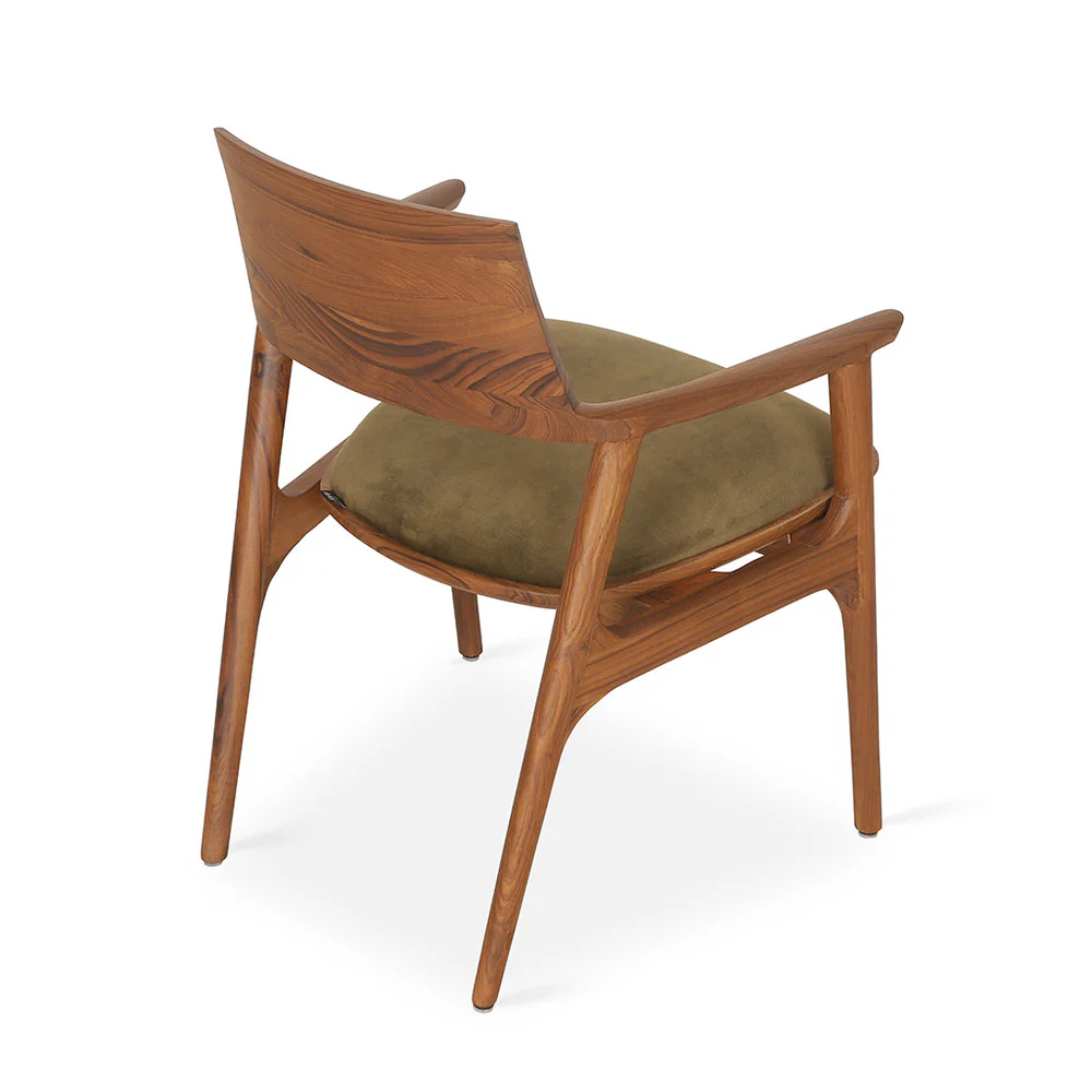 Restaurant chair in teak wood with customizable seat