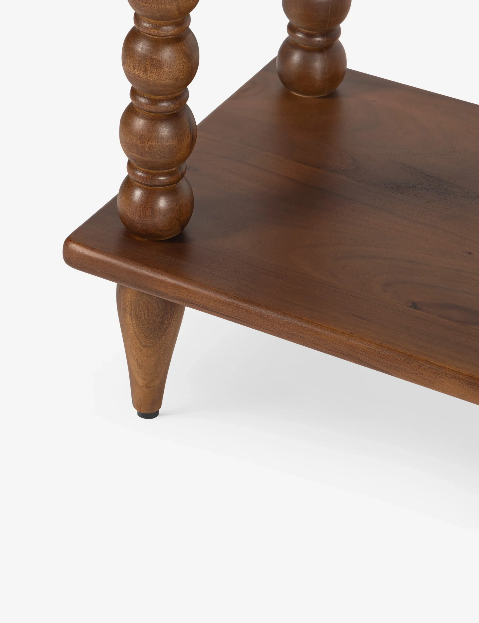 Folio bookshelf in teak wood with natural brown finish