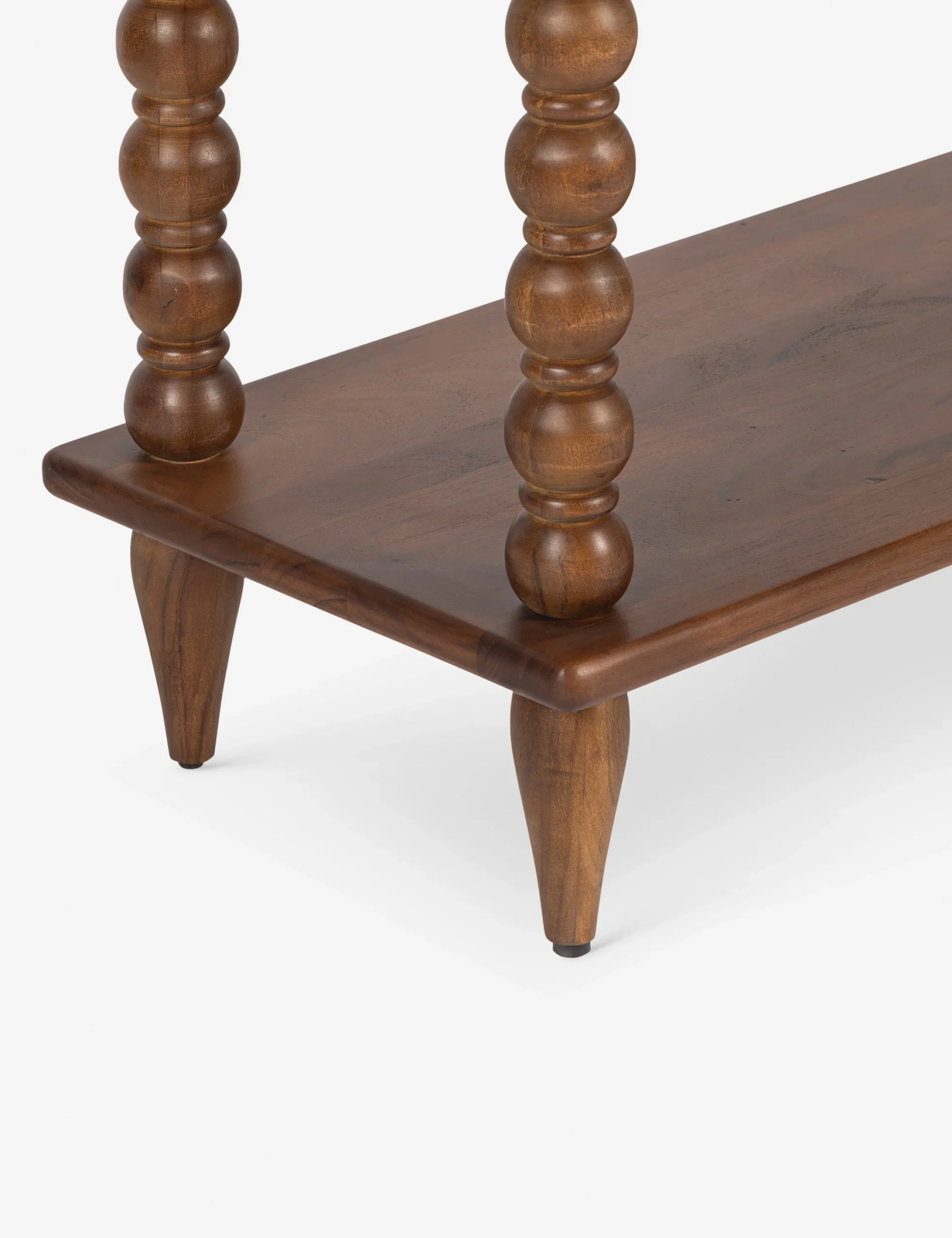 Folio bookshelf in teak wood with natural brown finish