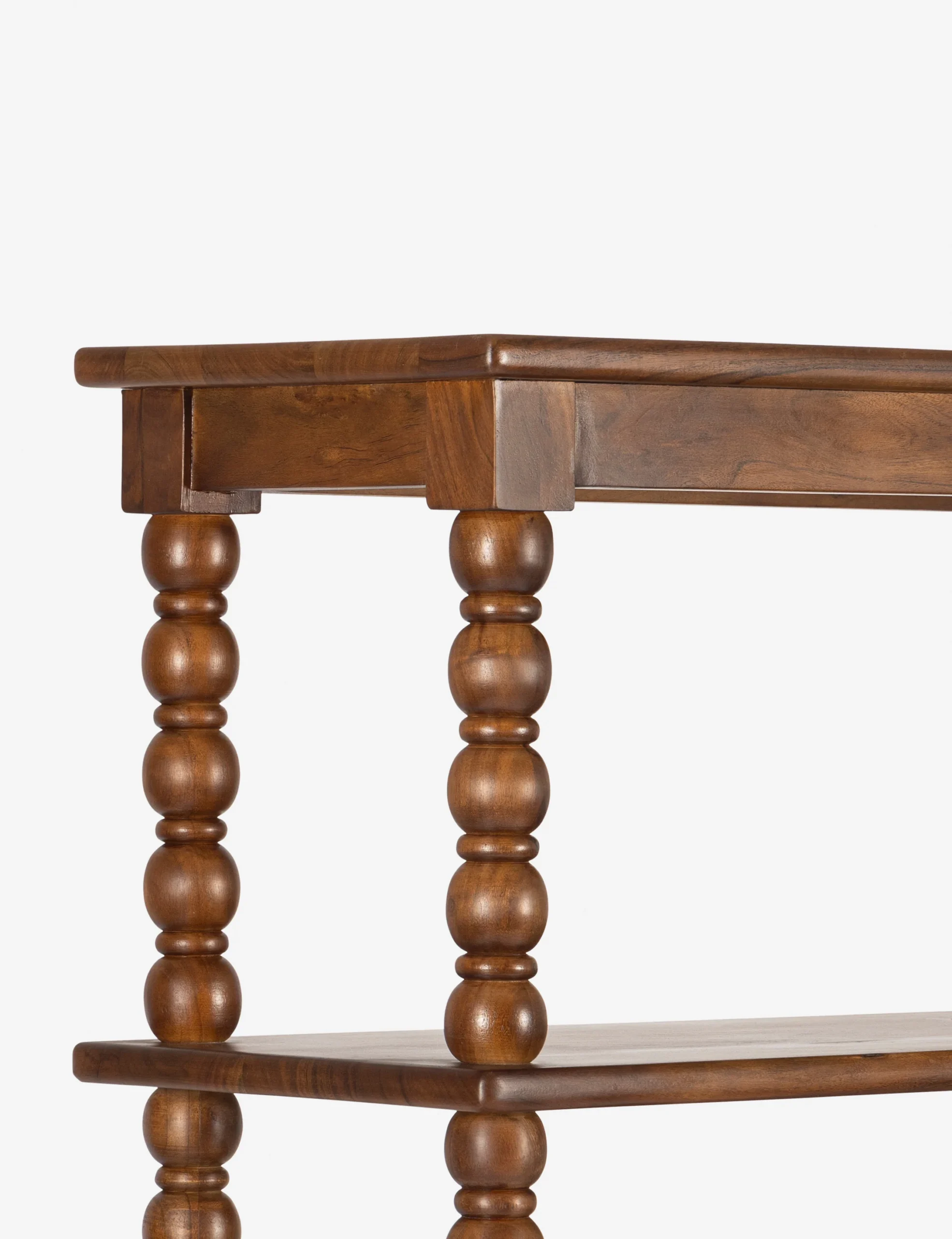 Folio bookshelf in teak wood with natural brown finish