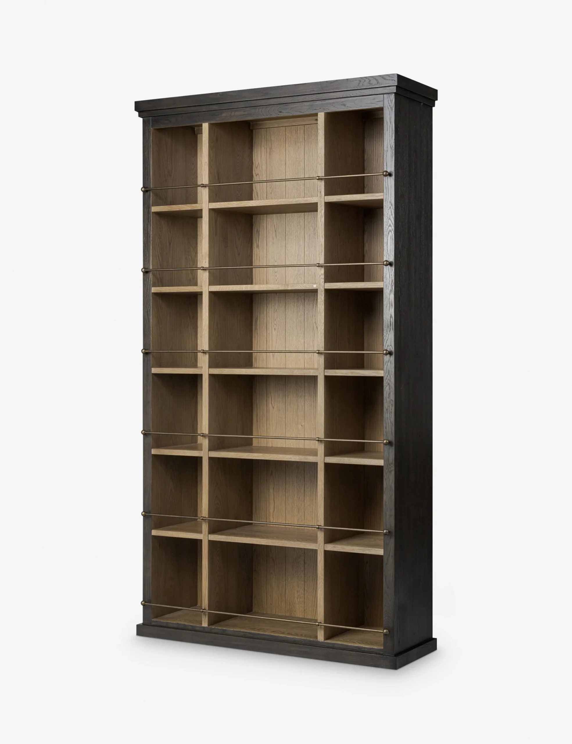 Oracle bookshelf in teak wood with natural brown finish
