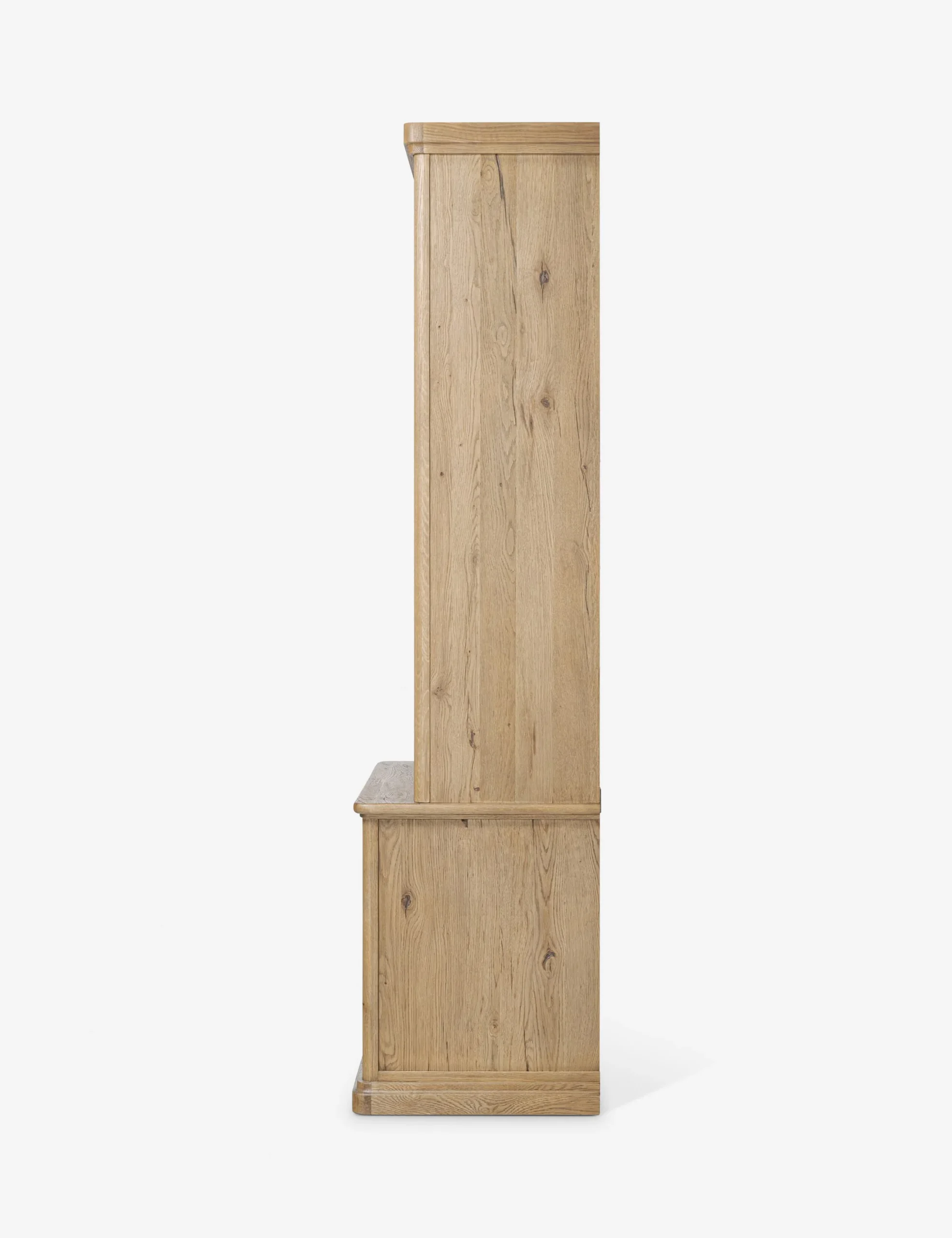 Portal bookshelf in teak wood with natural brown finish