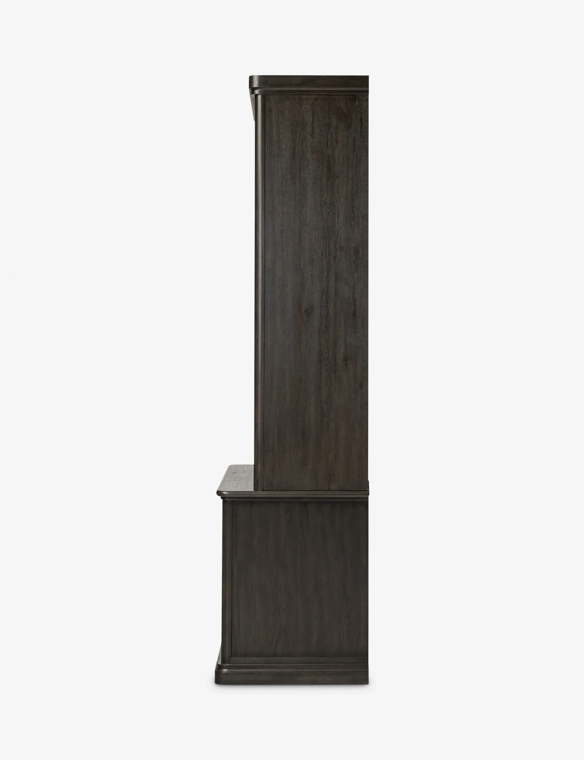 Portal bookshelf in teak wood with natural brown finish