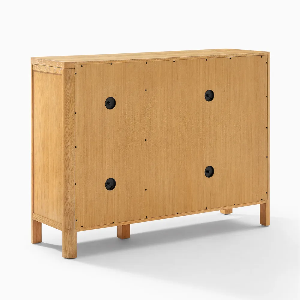 Rattan shoe storage in teak wood with natural finish Rattan shoe storage in teak wood with natural finish