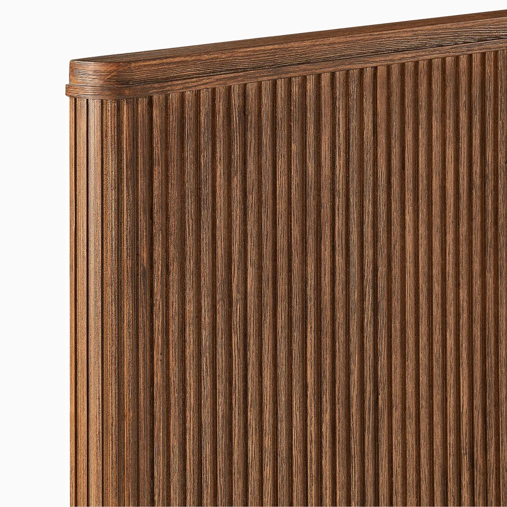 Eros wooden bed in teak wood with natural brown finish