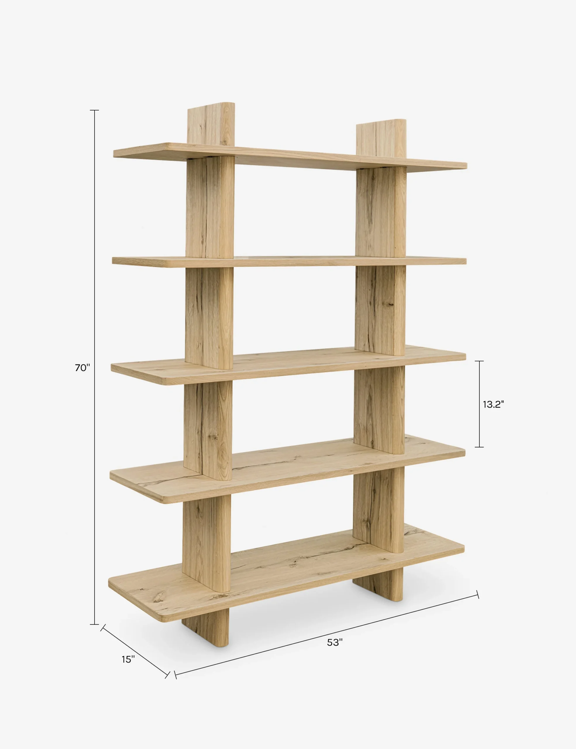Sylvan bookshelf in teak wood with natural brown finish