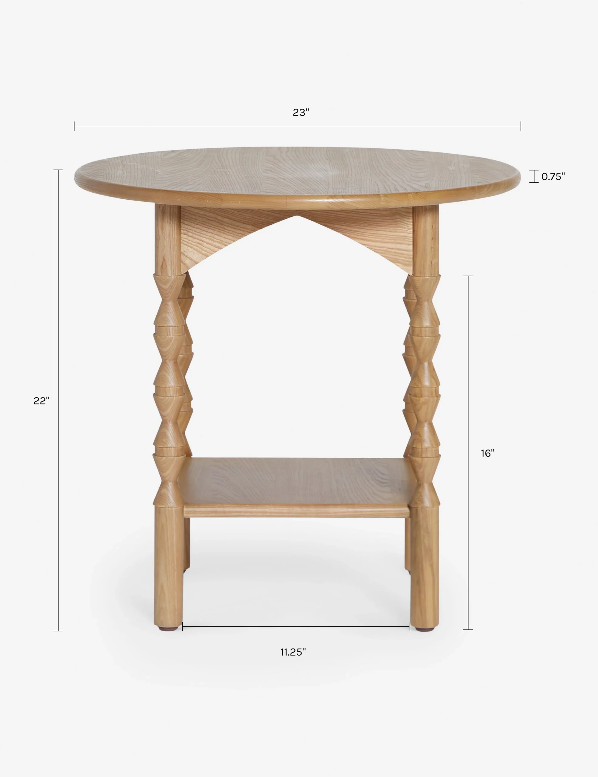 Nook side table in solid teak wood with natural finish
