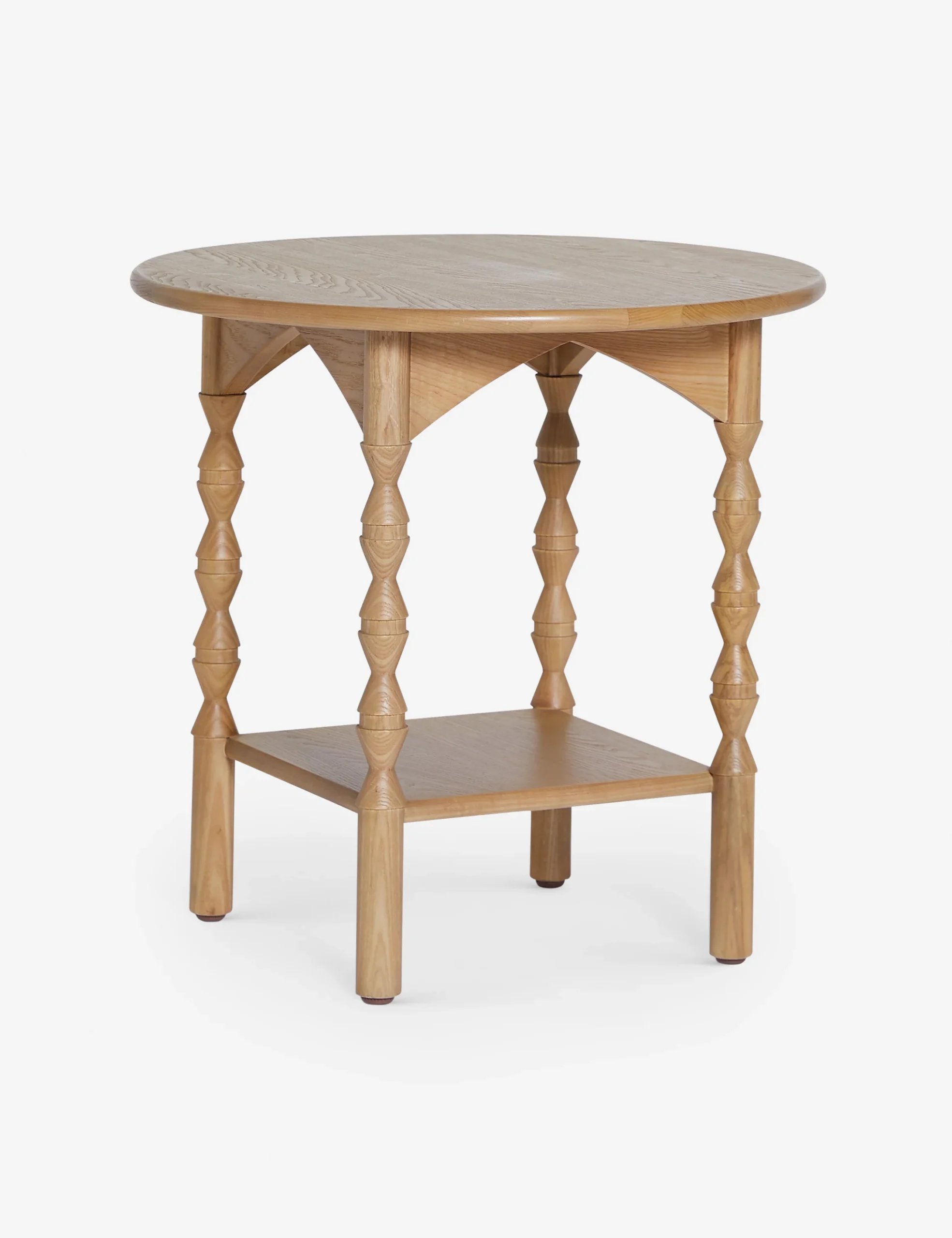 Nook side table in solid teak wood with natural finish