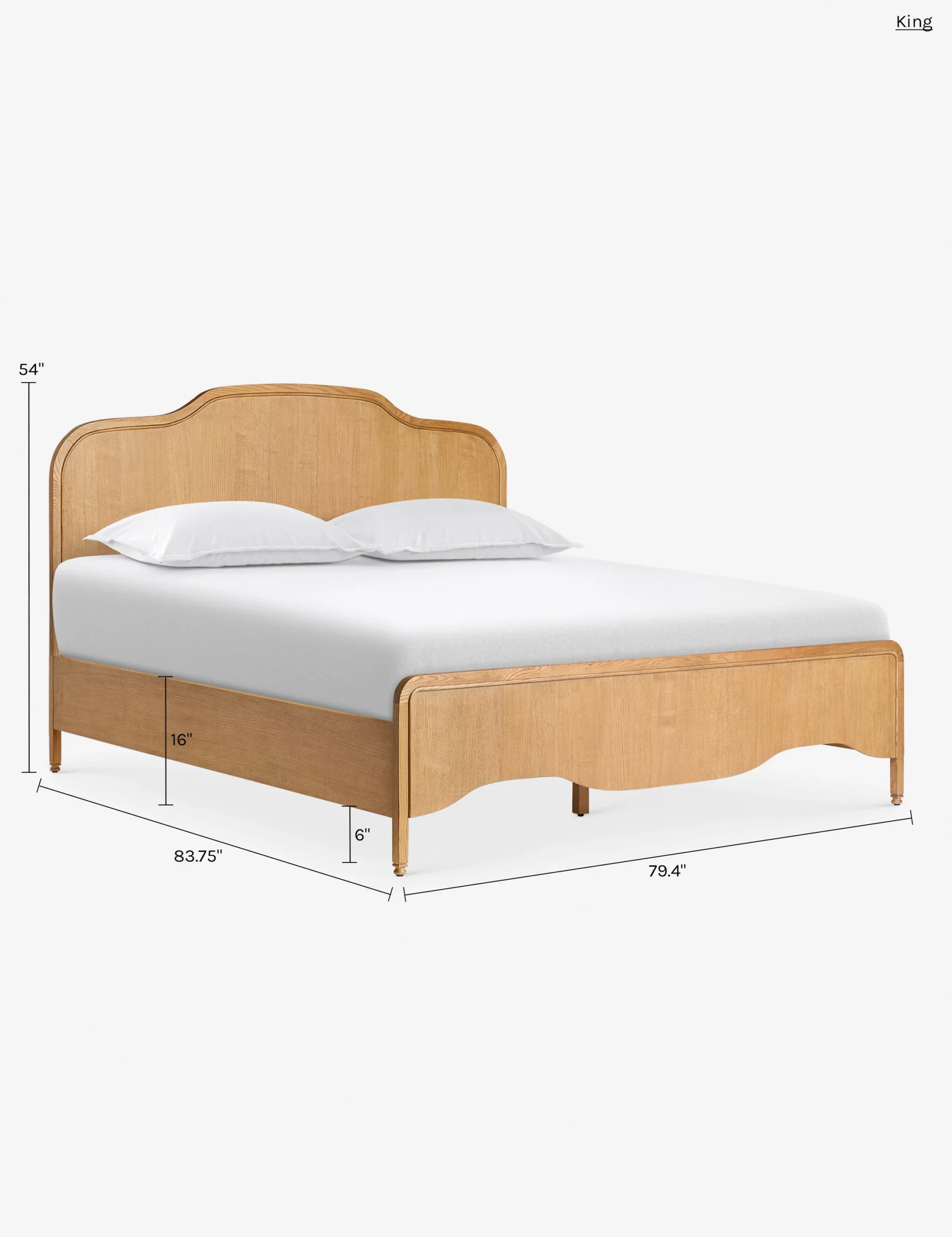 Maple wooden bed in teak wood with natural brown finish