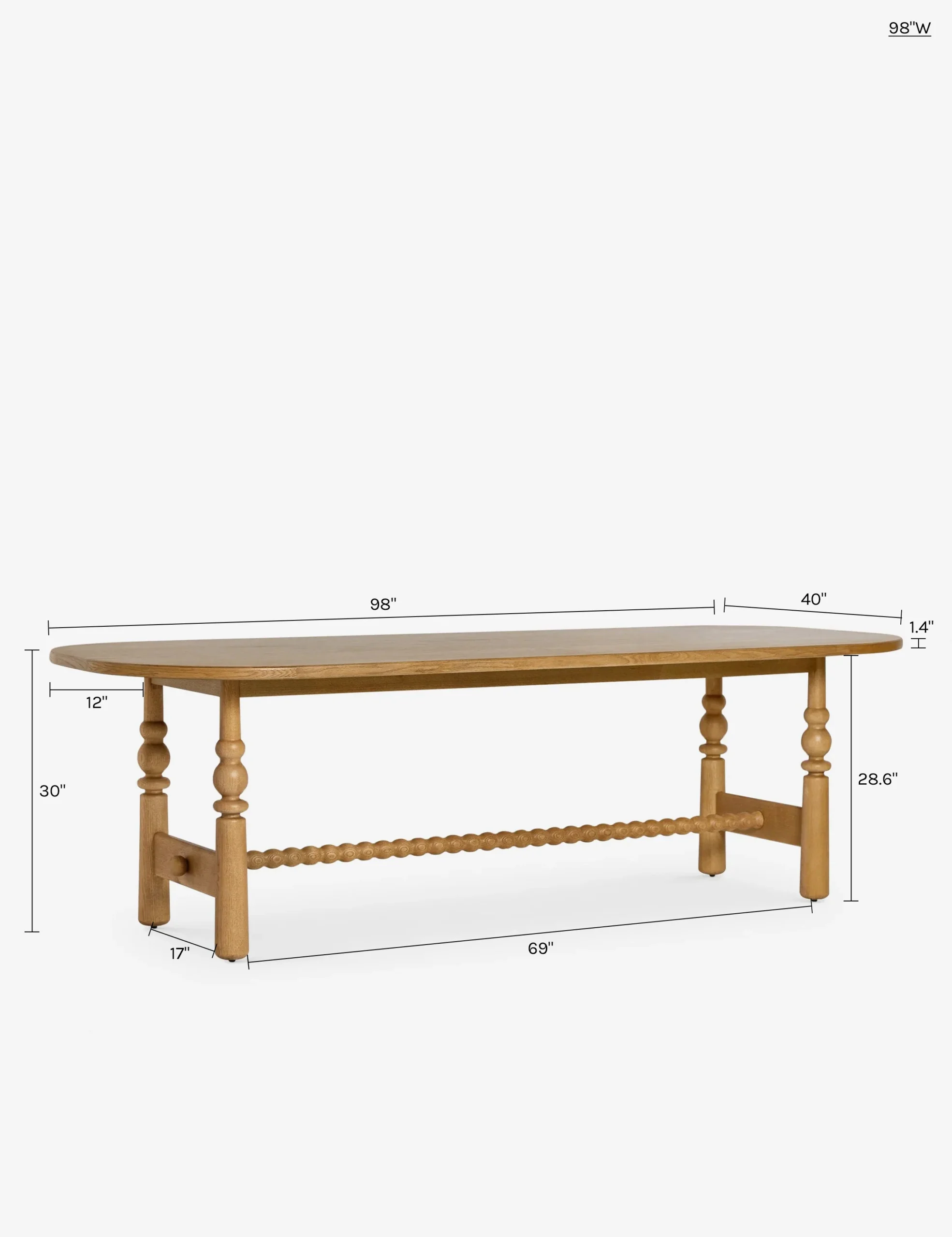 Vano dining set in teak wood with natural finish