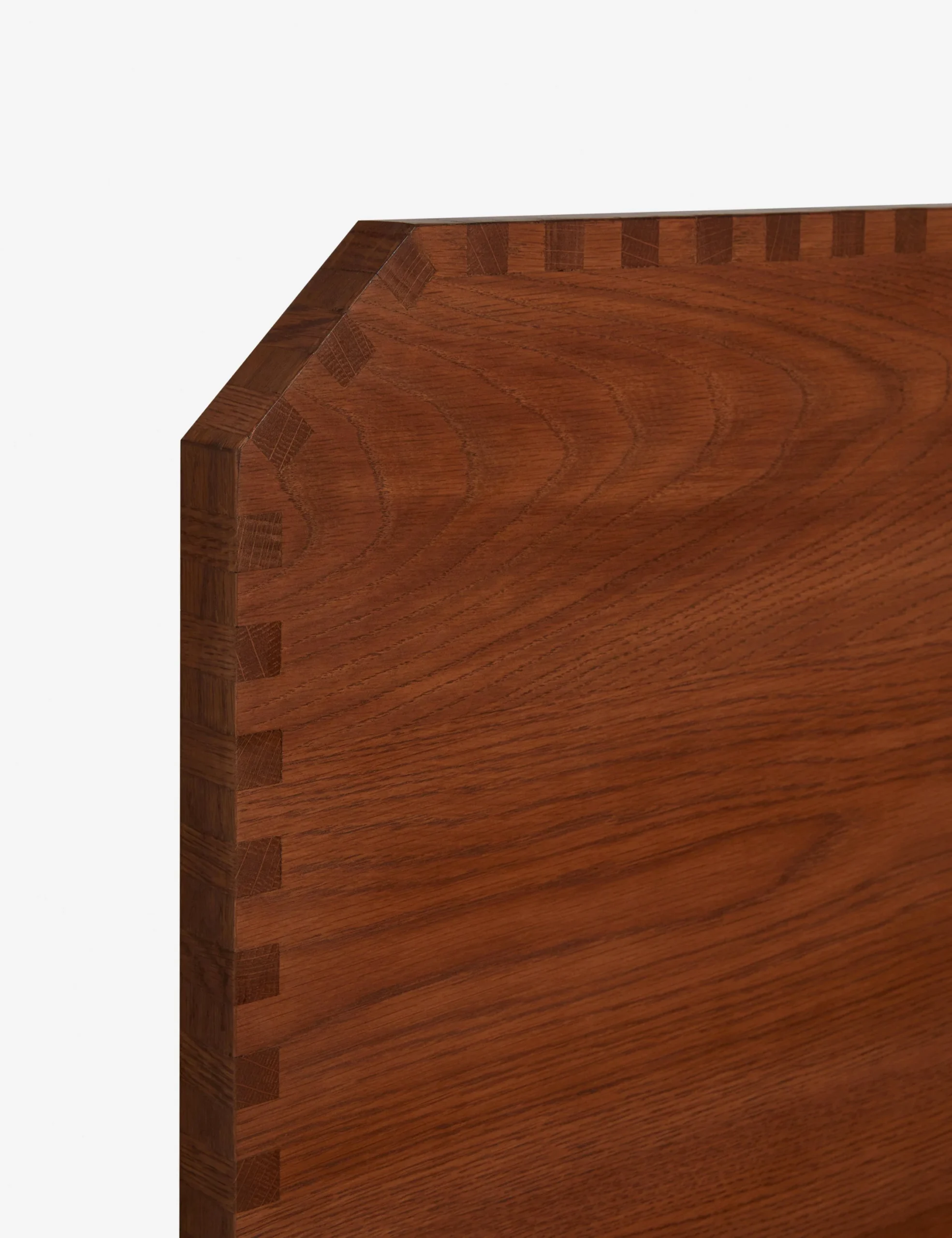 Wooden Orin bed in teak wood with natural brown finish