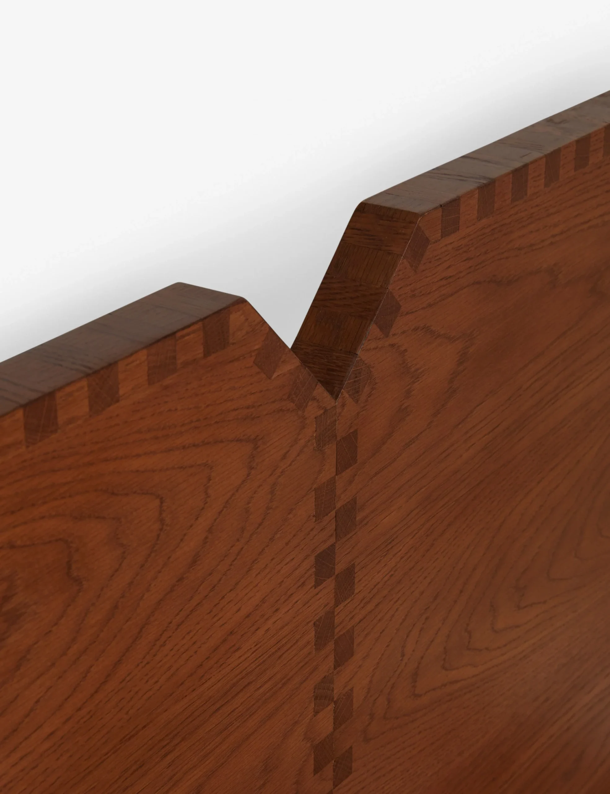 Wooden Orin bed in teak wood with natural brown finish