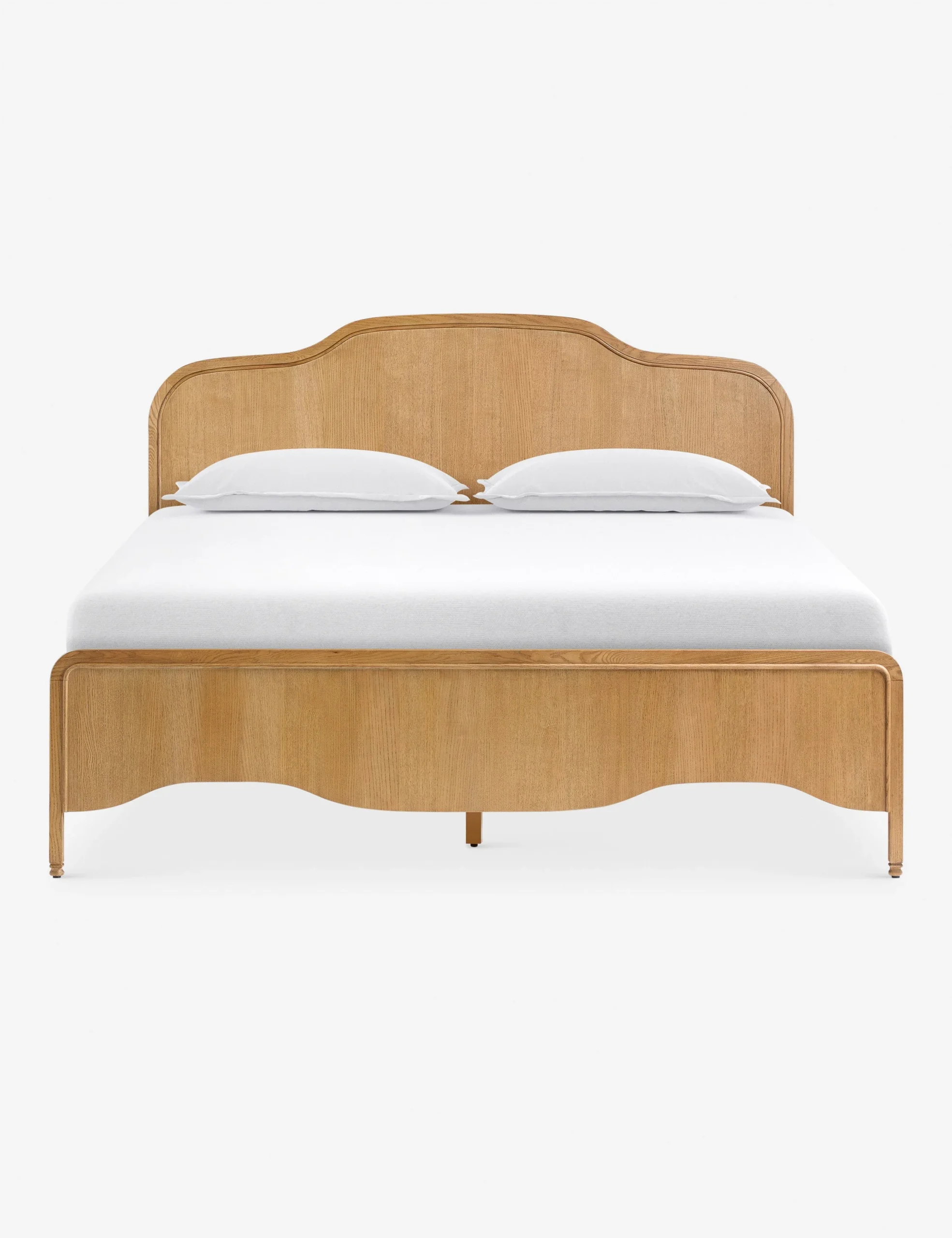 Maple wooden bed in teak wood with natural brown finish