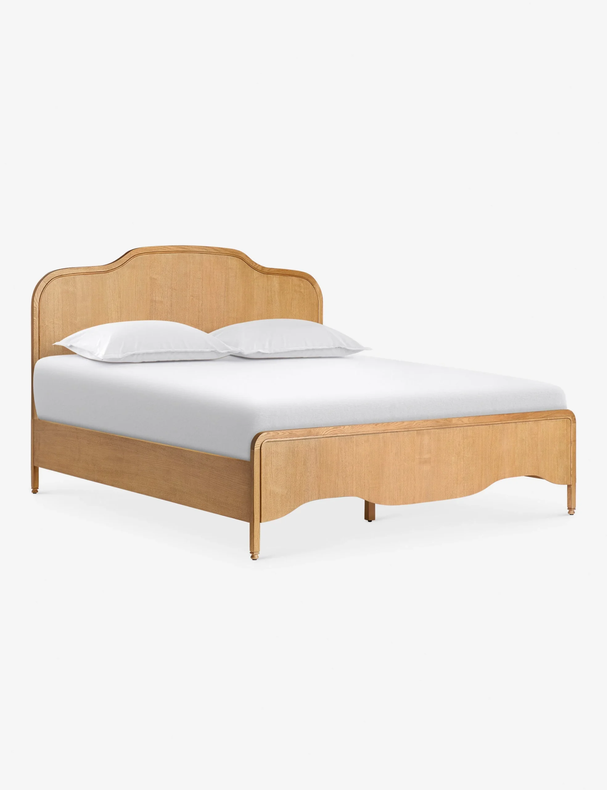 Maple wooden bed in teak wood with natural brown finish