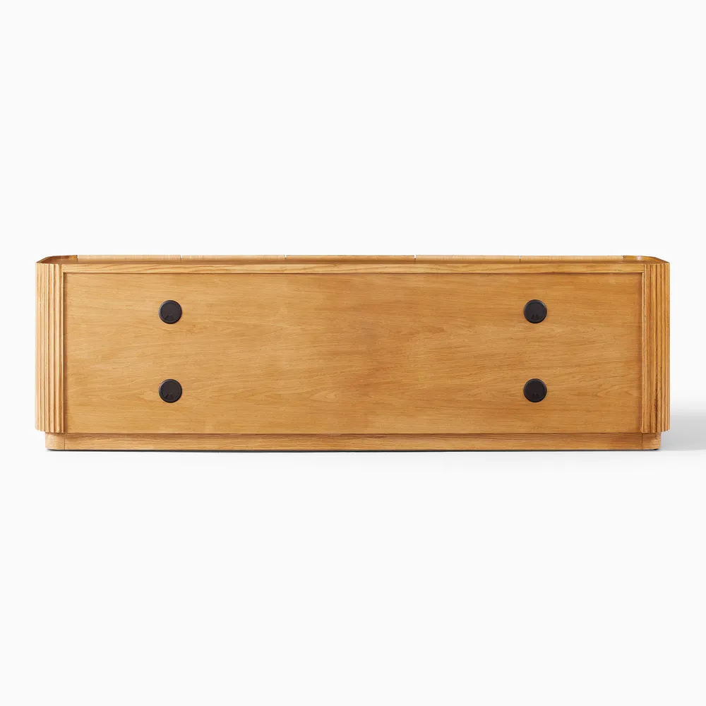 Avenor teak wood console in natural brown finish