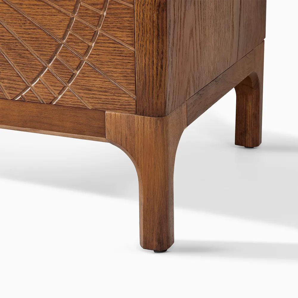 Eden Console Unit in teak wood with natural brown finish