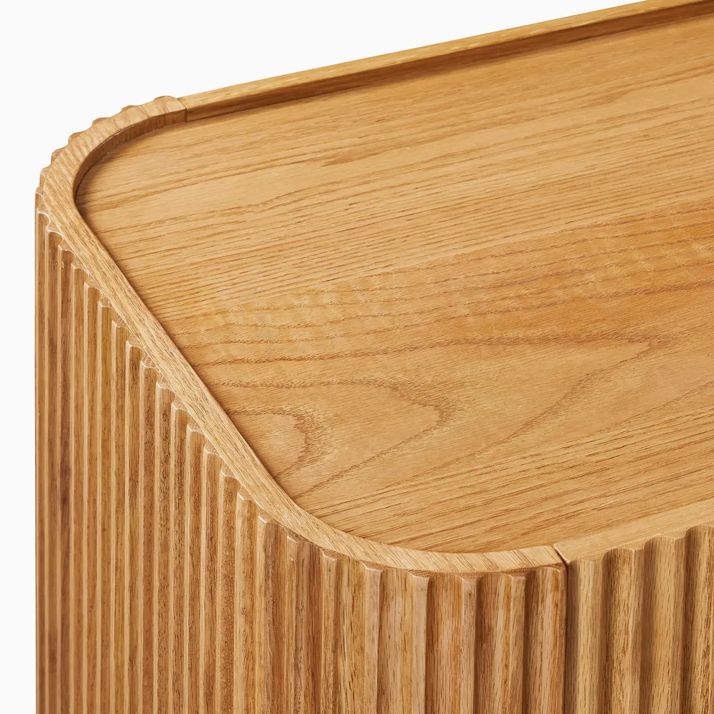 Avenor teak wood console in natural brown finish