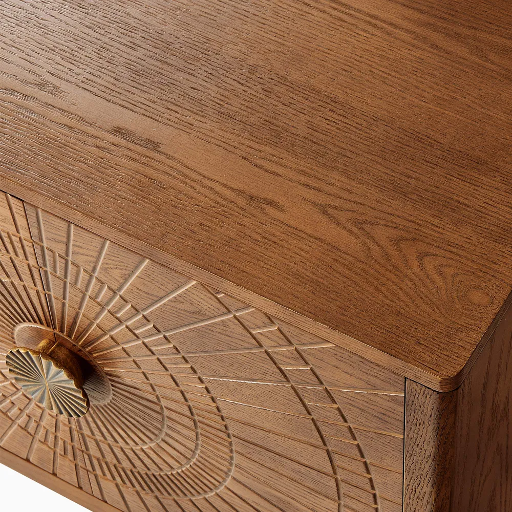 Eden Console Unit in teak wood with natural brown finish