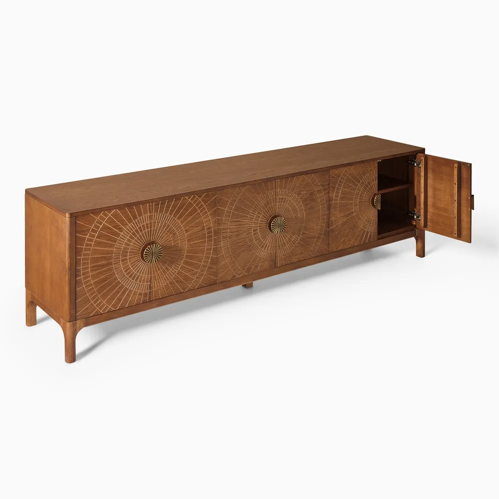 Eden Console Unit in teak wood with natural brown finish