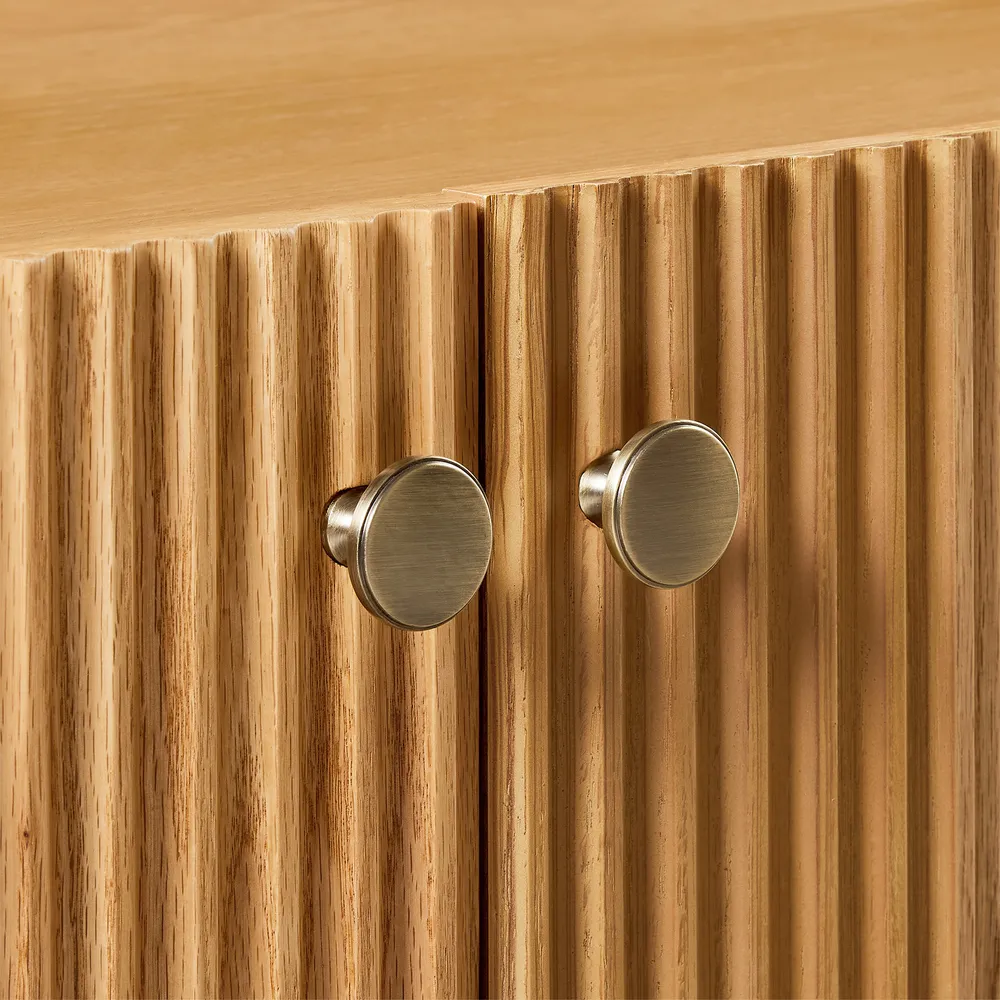 Avenor teak wood console in natural brown finish