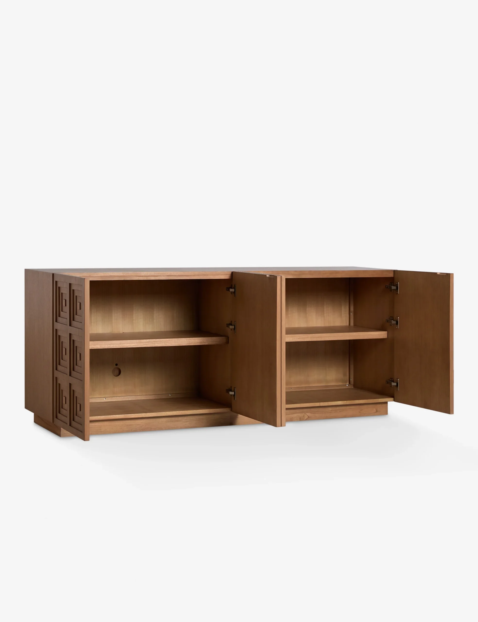 Liora TV Unit in natural teak wood finish Liora TV Unit in natural teak wood finish
