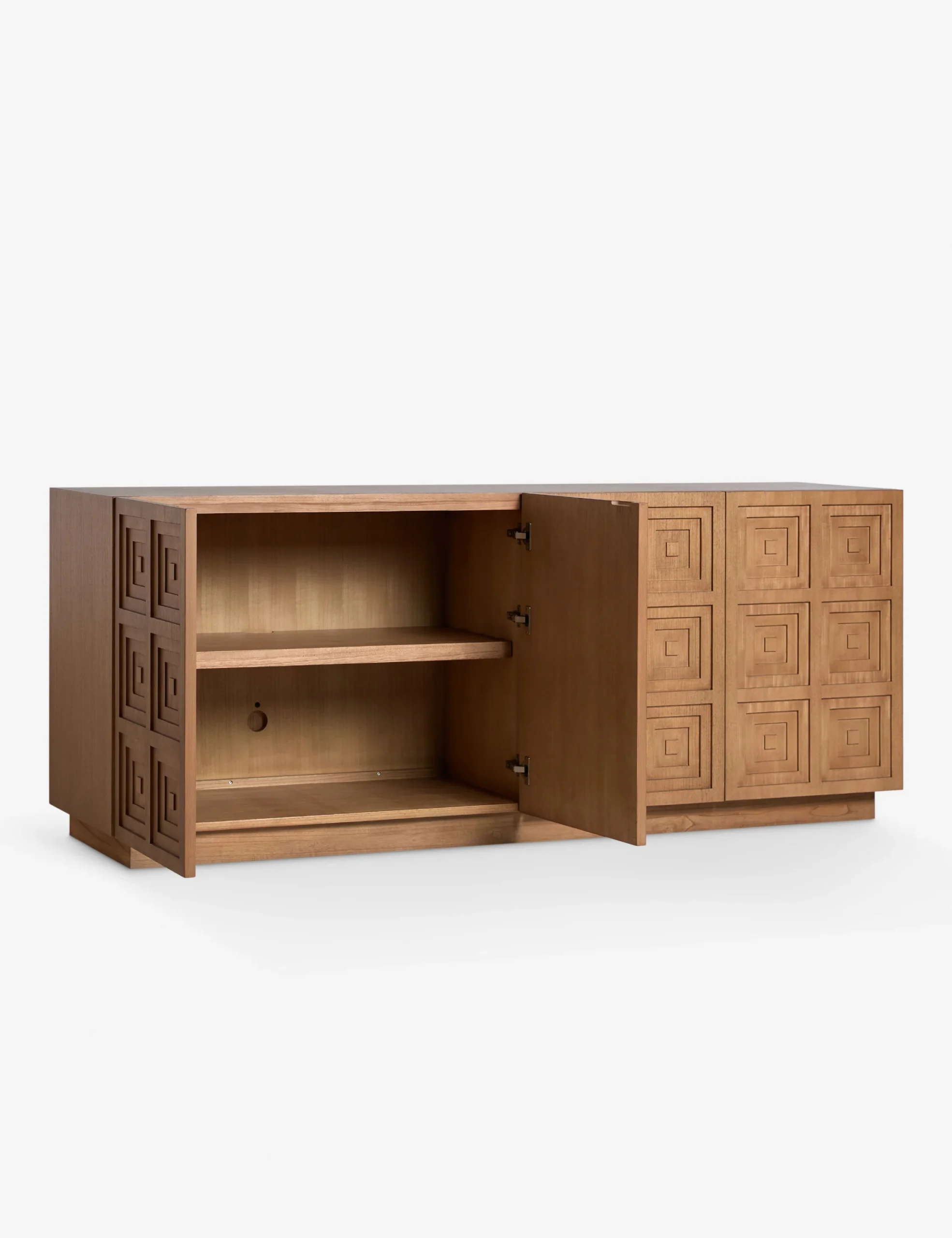 Liora TV Unit in natural teak wood finish Liora TV Unit in natural teak wood finish