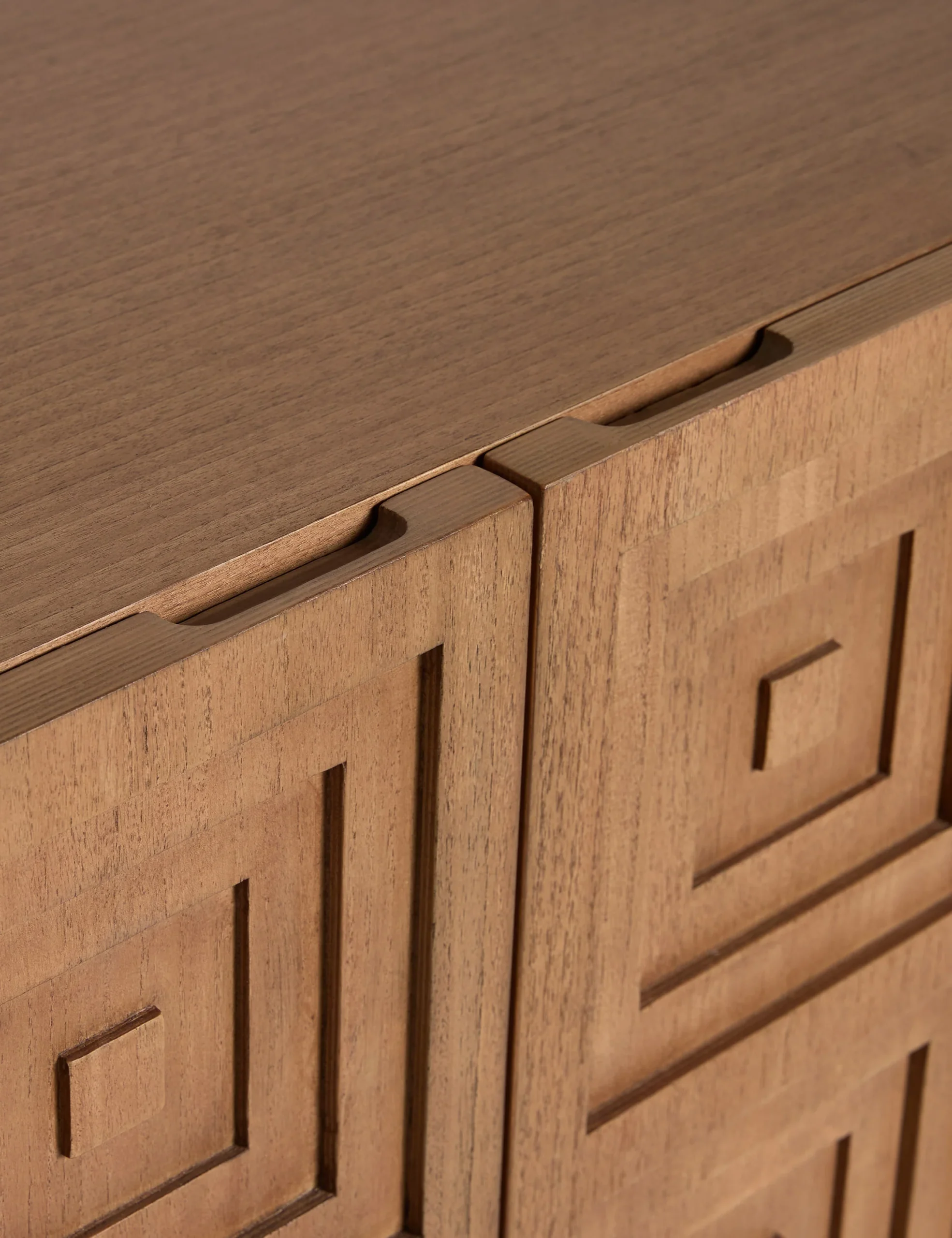 Liora TV Unit in natural teak wood finish Liora TV Unit in natural teak wood finish
