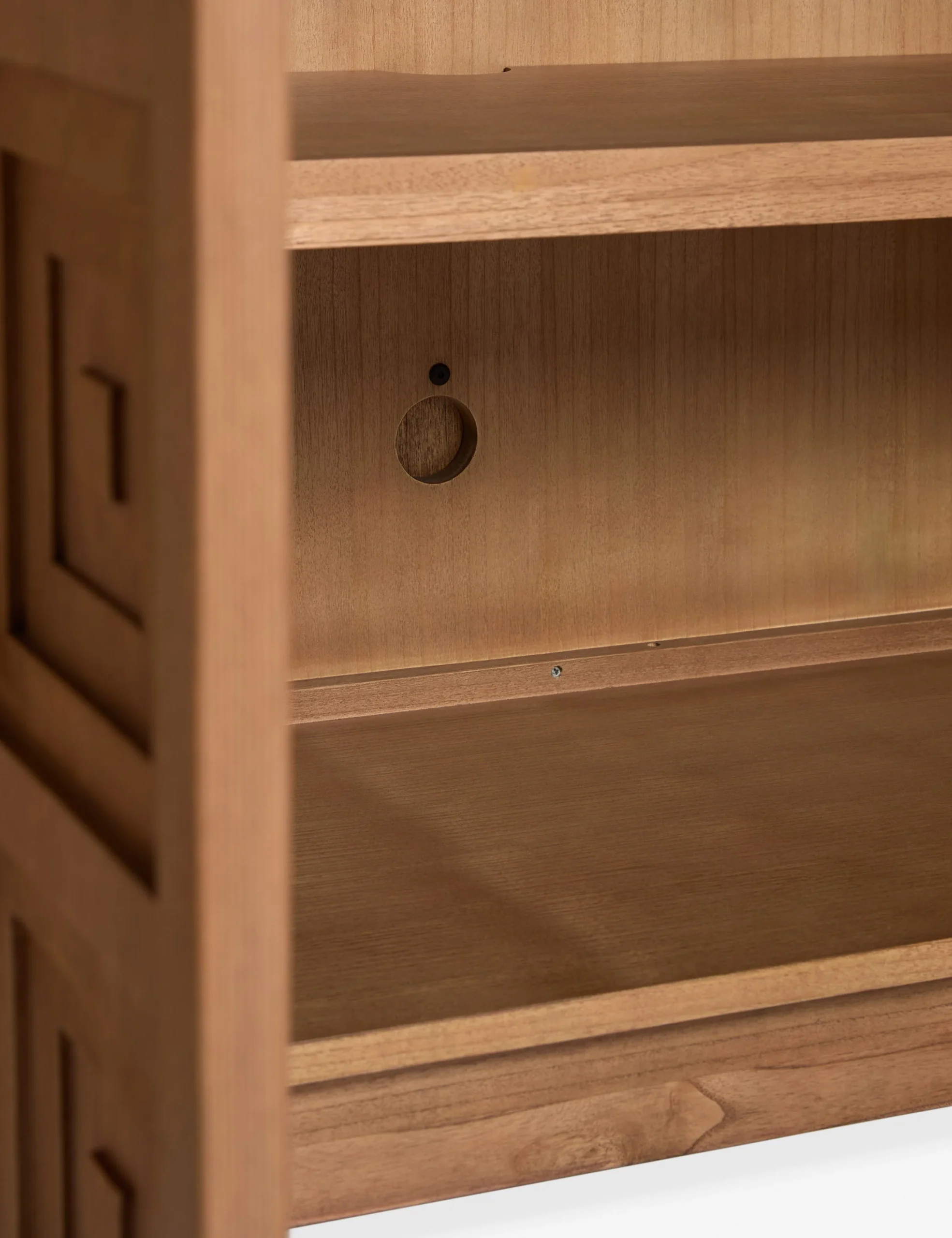 Liora TV Unit in natural teak wood finish Liora TV Unit in natural teak wood finish