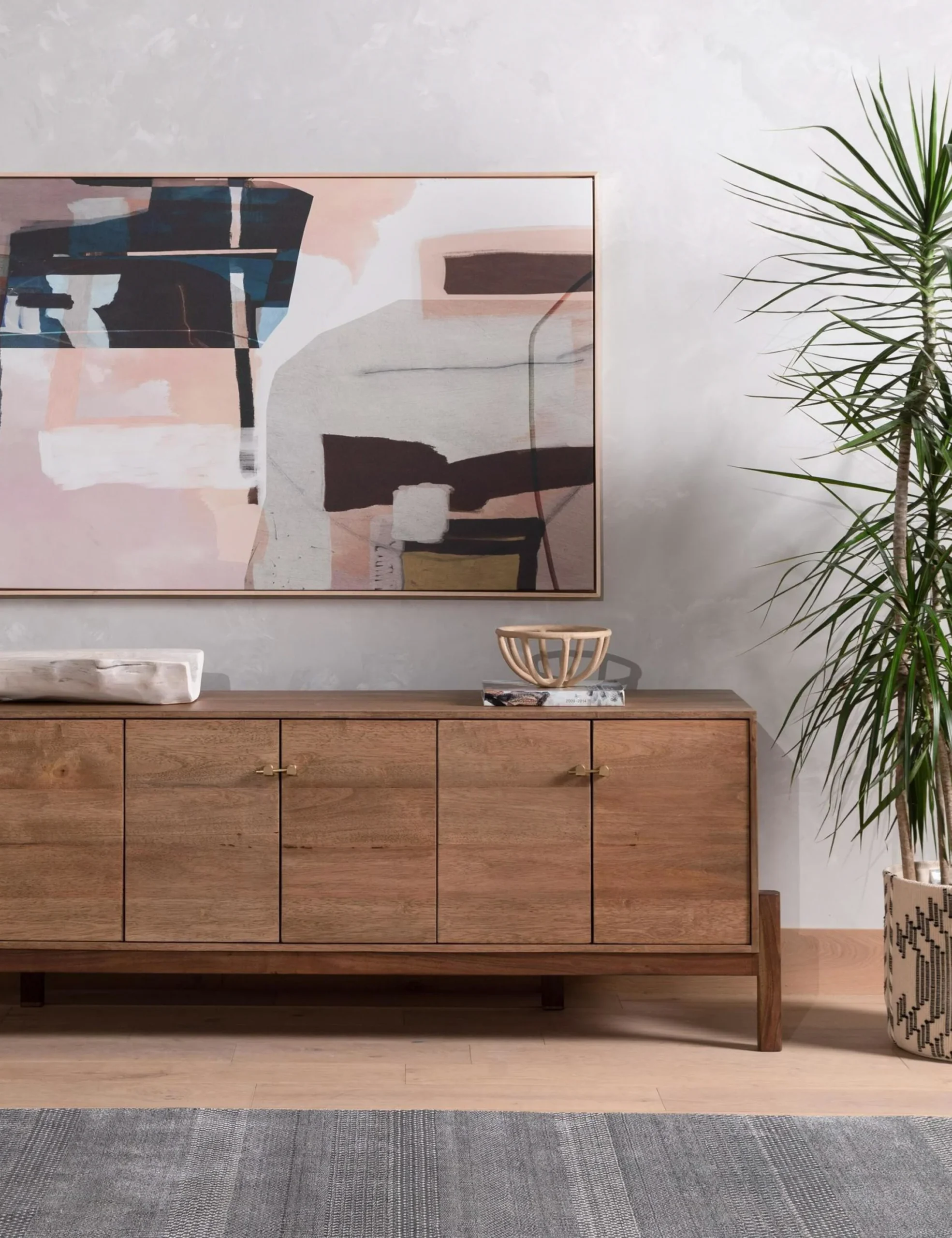 Elan TV Unit in natural teak wood finish