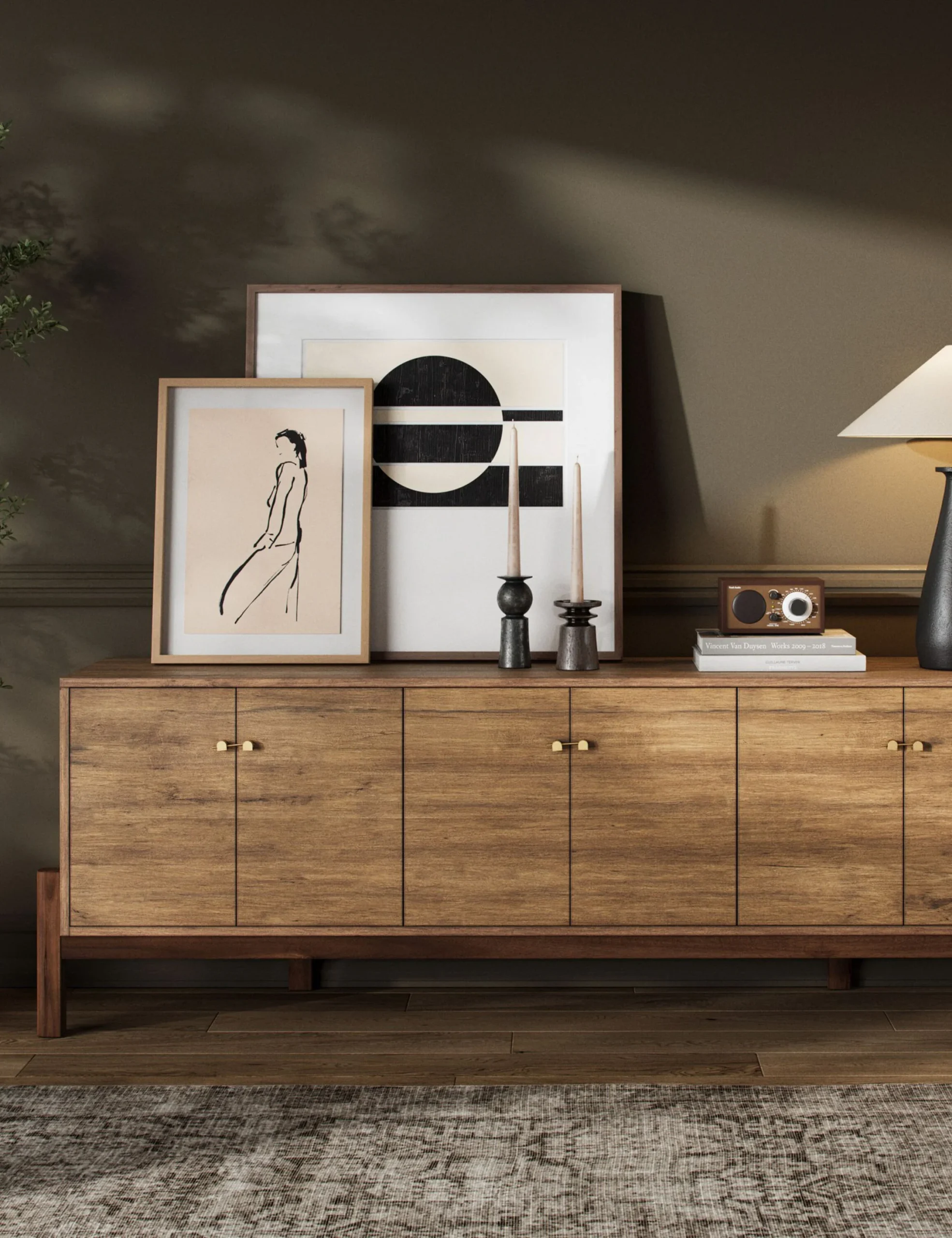 Elan TV Unit in natural teak wood finish