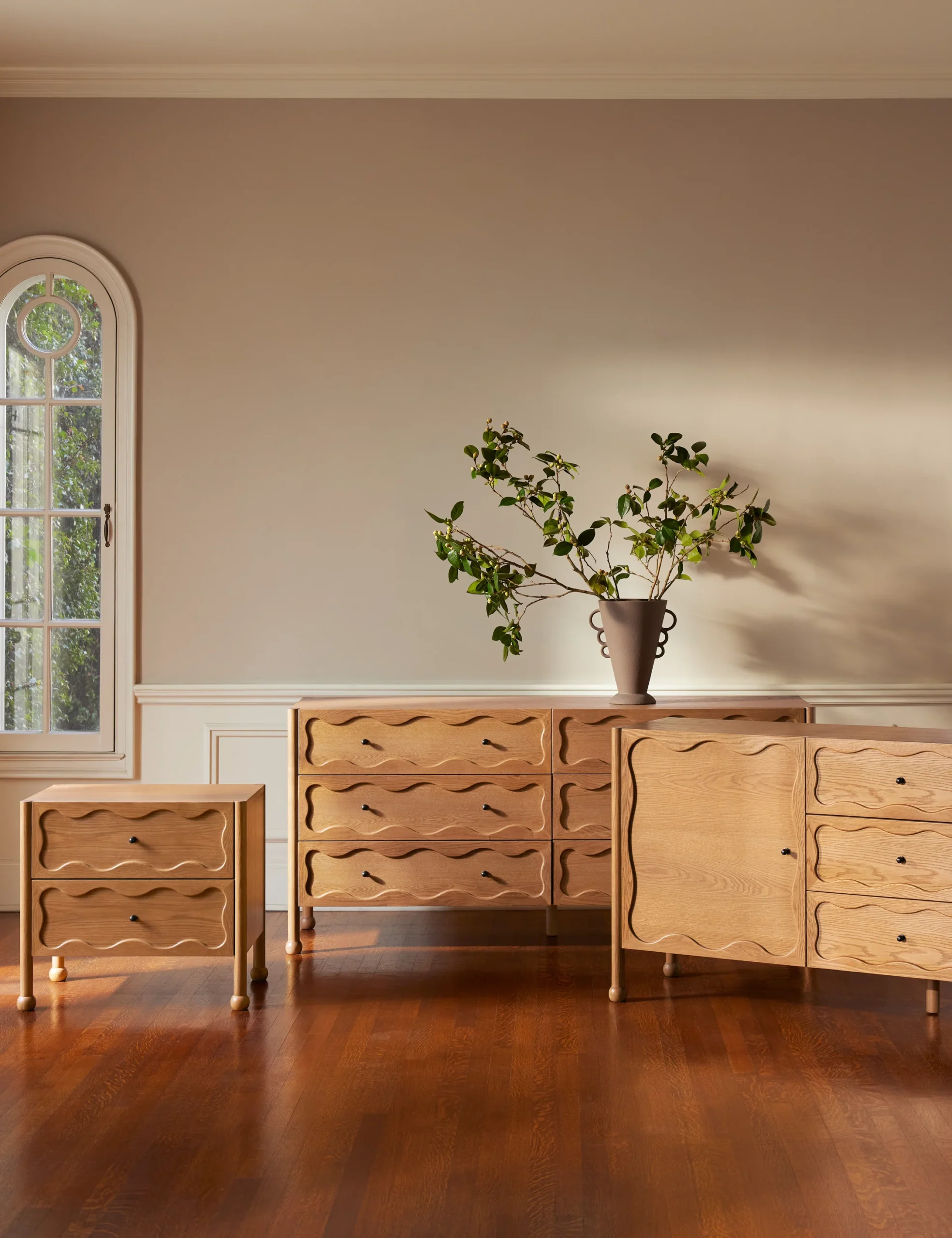 Elan TV Unit in natural teak wood finish Elan TV Unit in natural teak wood finish