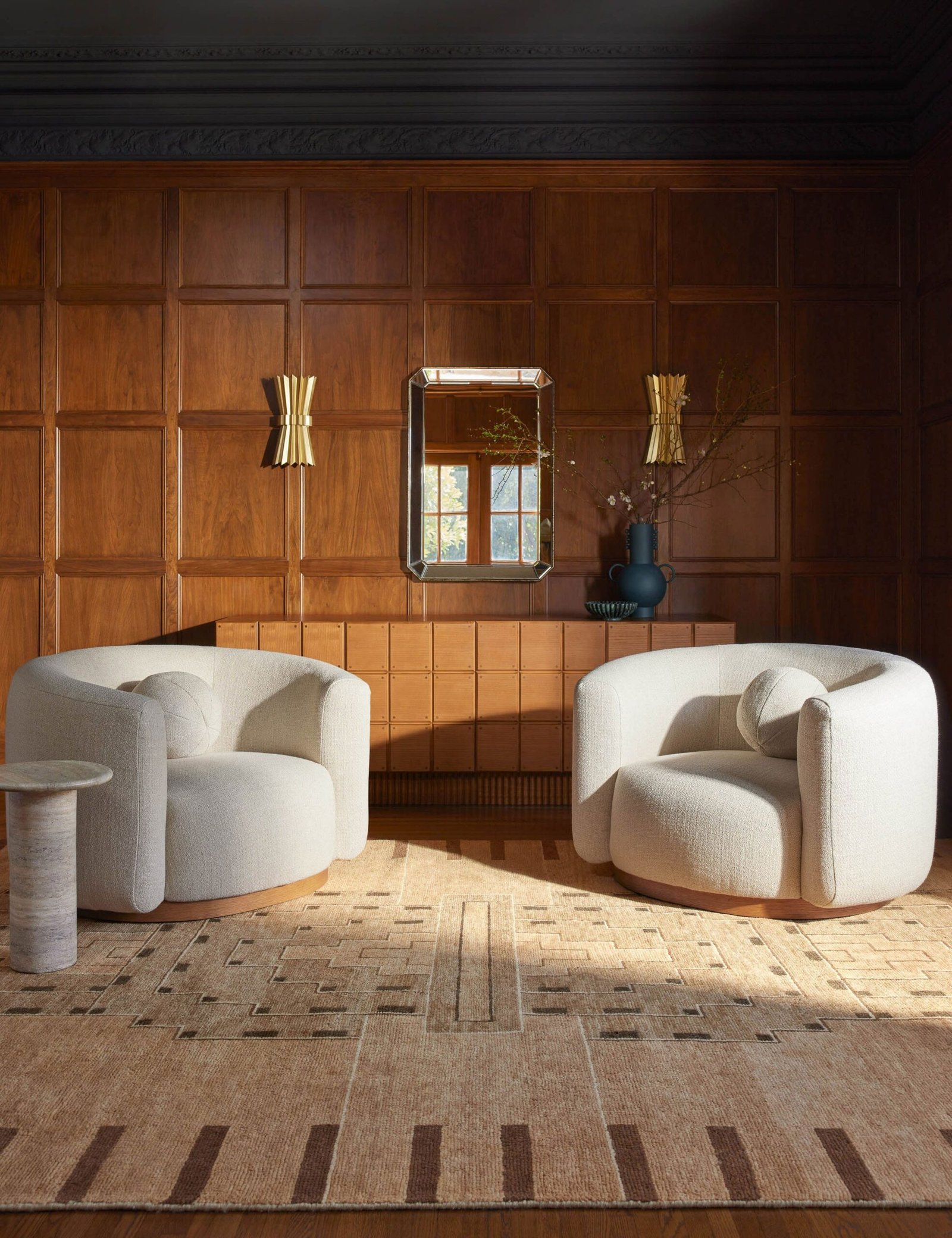 Viora Console in natural teak wood finish