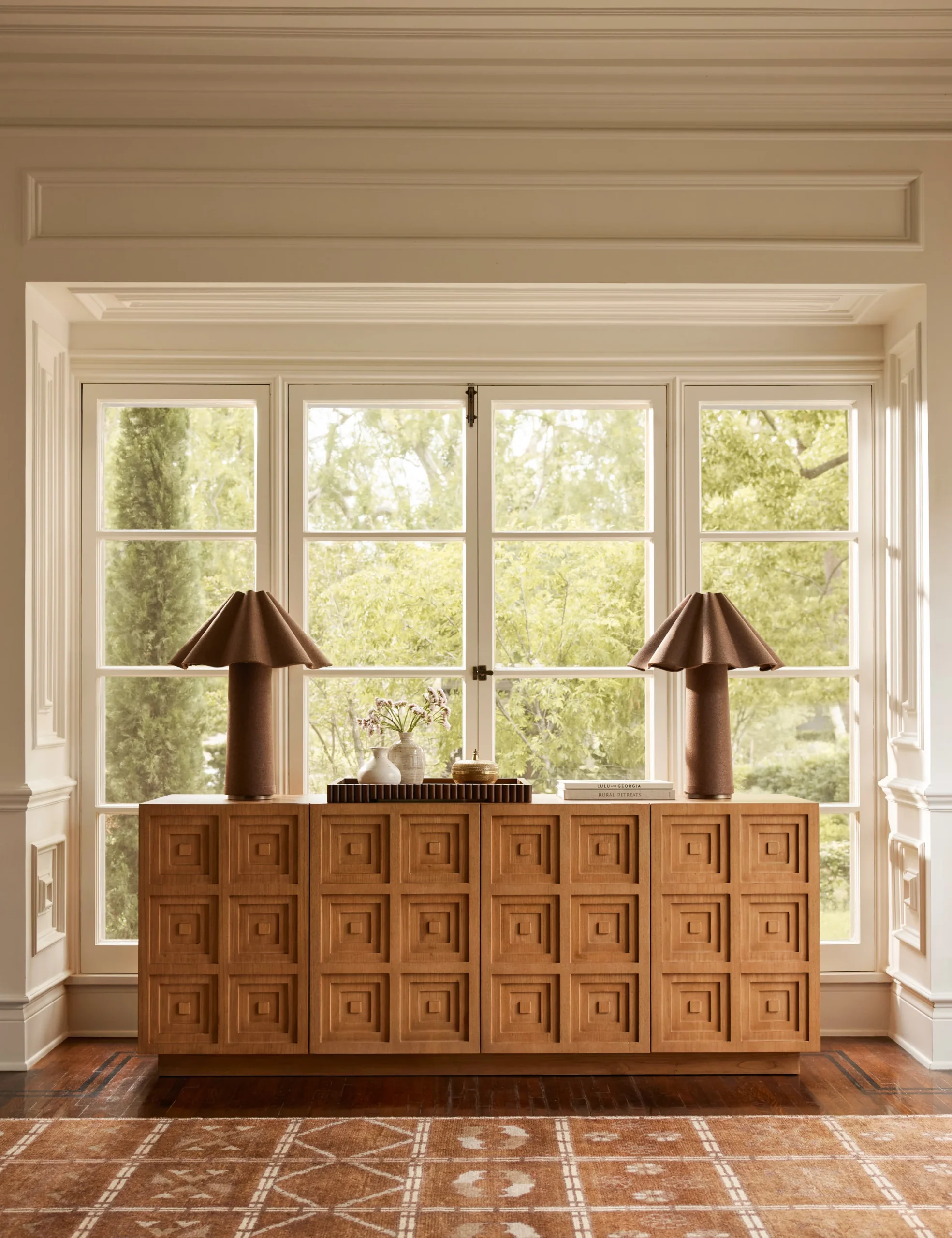 Liora TV Unit in natural teak wood finish Liora TV Unit in natural teak wood finish