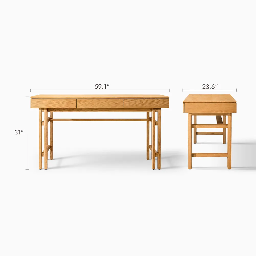 Oakley Study Table in natural teak wood finish Oakley Study Table in natural teak wood finish
