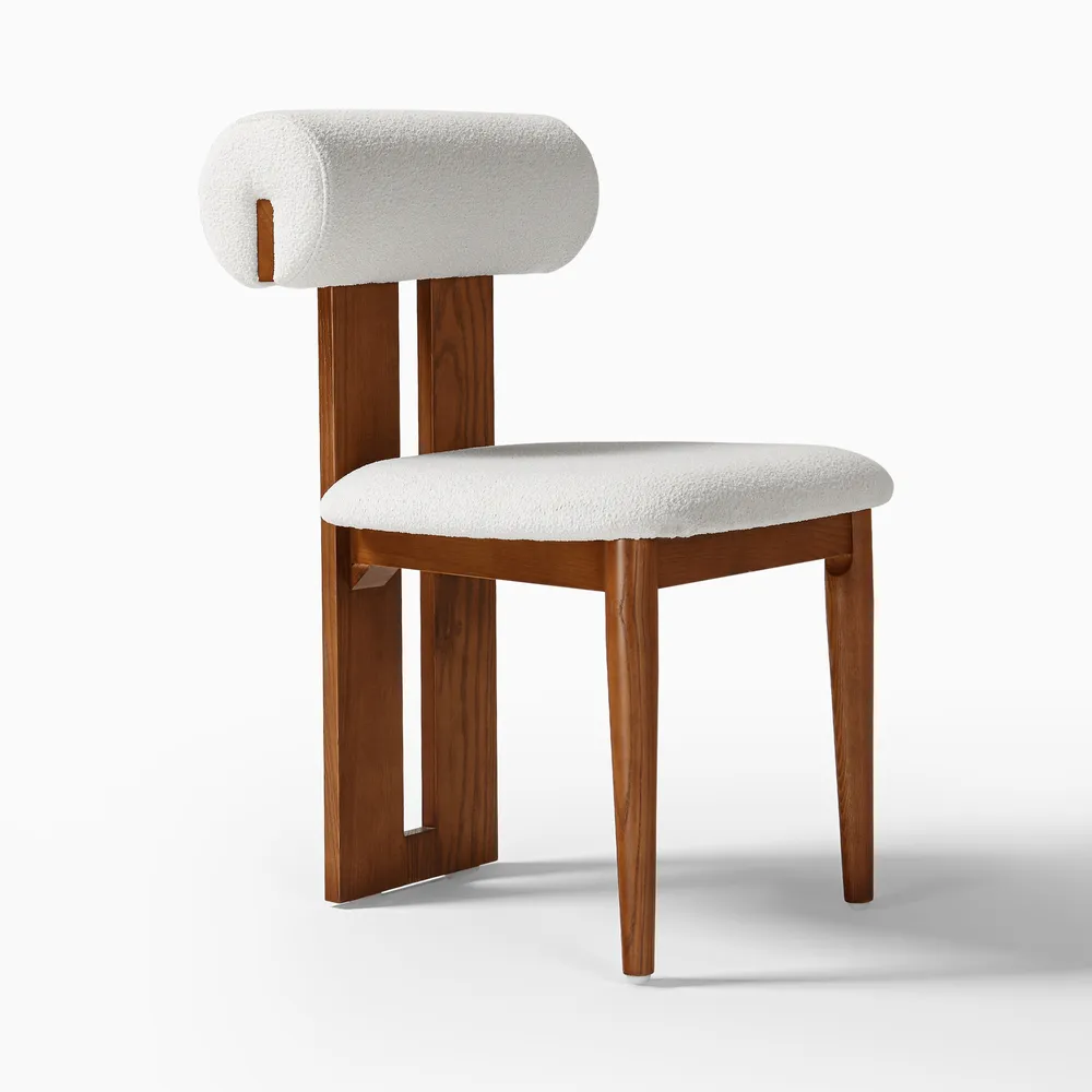 Sway dining chair in teak wood with natural brown finish